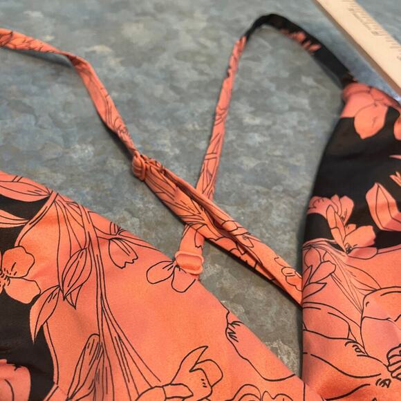 NWT Lulus Tea Gardens Rusty Rose Floral Print Satin Maxi Dress XS Coral Pink - Picture 12 of 16